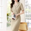 2023 summer new design Asian style young lady office  work dress uniform workwear 2302