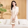 fashion young good fabric women skirt dress suit two piece set work office uniform Color Beige