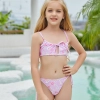 2022 fashion rose flowers print girl bikni two-piece swimwear teen swimming wear