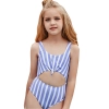 2022 fashion white blue wide stripe print tankini for teen girl swimwear teen girl swimwear