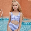 2022 fashion white blue wide stripe print tankini for teen girl swimwear teen girl swimwear