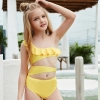 2022 America popular yellow three sections teen girl swimwear teen swimwear