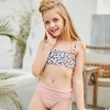 2022 summer Europe dual shoulder strap Leopard print two-piece swimwear teen girl swimwear 9-12 years old