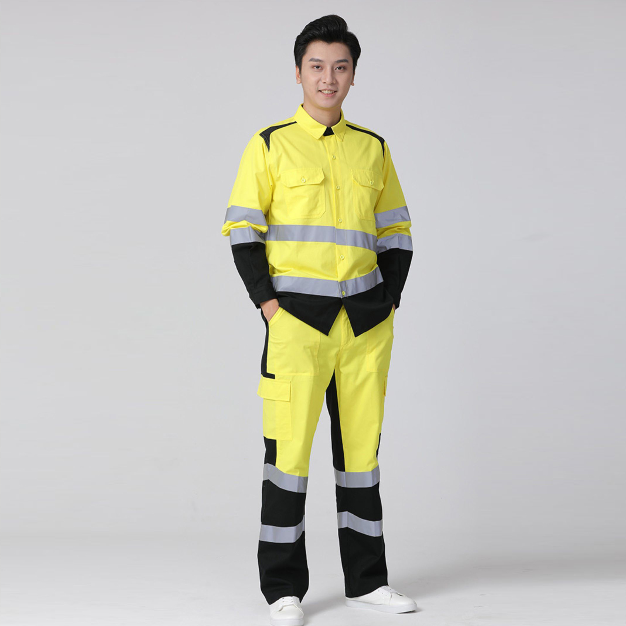 light refective security security guard police man uniform factory worker uniform wholesale factory