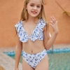 2025 orchid print teen girl litte girl bikini swimwear