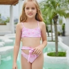 2023 floral print girl bikini two piece swimwear teen swimsuit