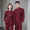 Erope style wine collar pant suits women men suits business work wear