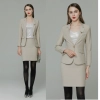 Europe style high quality beige office work skirt suit help desk staff uniform