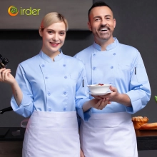 high quality light blue restaurant chef working uniform chef jacket coat