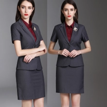 summer nice office style short sleeve work wear skirt suits uniform for women