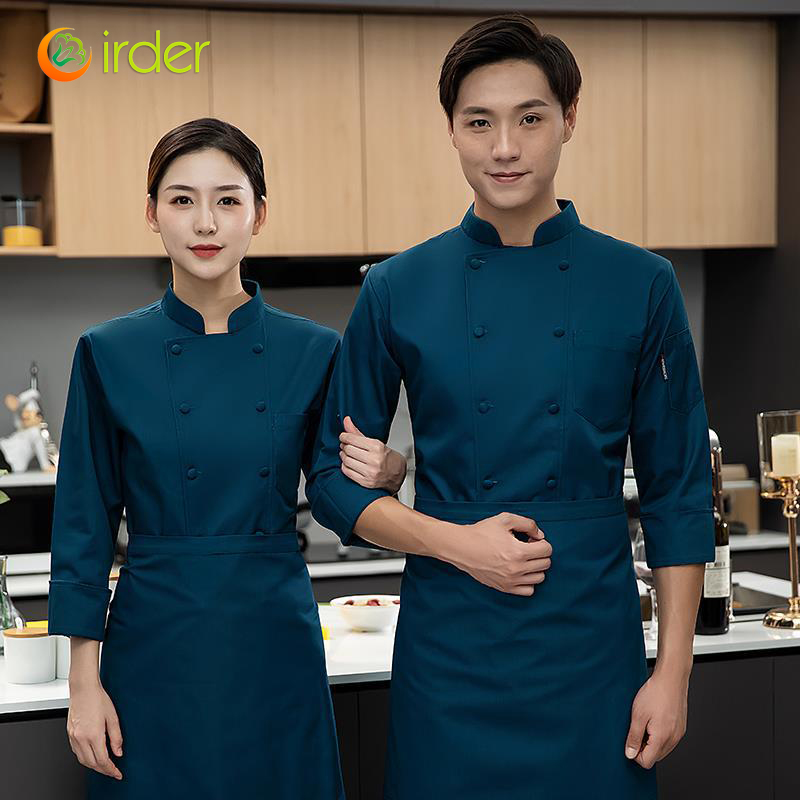 professional design breathable fabric japanese restaurant chef coat long sleeve blouse