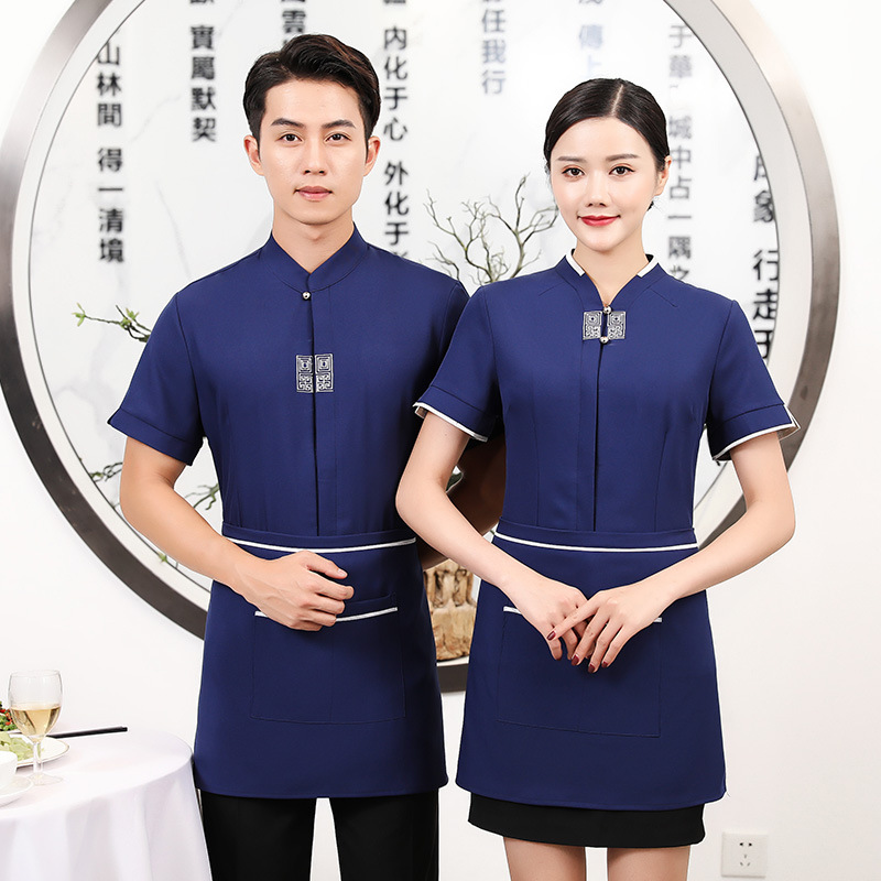 2022 Chinese style tea house staff work uniform jacket shirt