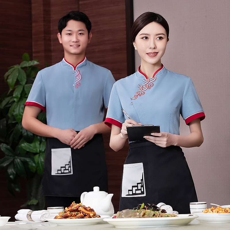 hot sale chinese restaurant work blouse uniform