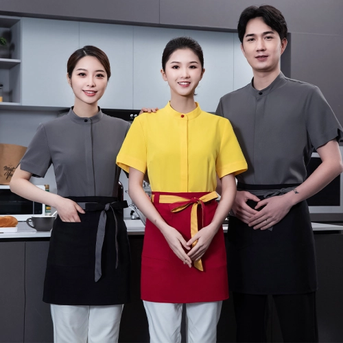 2025 summer short sleeve dessert shop staff shirt work uniform