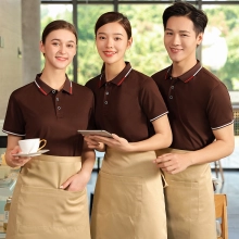 candy color short sleeve tea house restaurant waiter shirt uniform tshirt customized logo