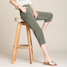 Korea design tancel fabirc lady pant flare pant cotton women trousers capris