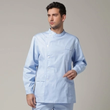 right side opening male dentist long sleeve uniform jacket doctor jacket