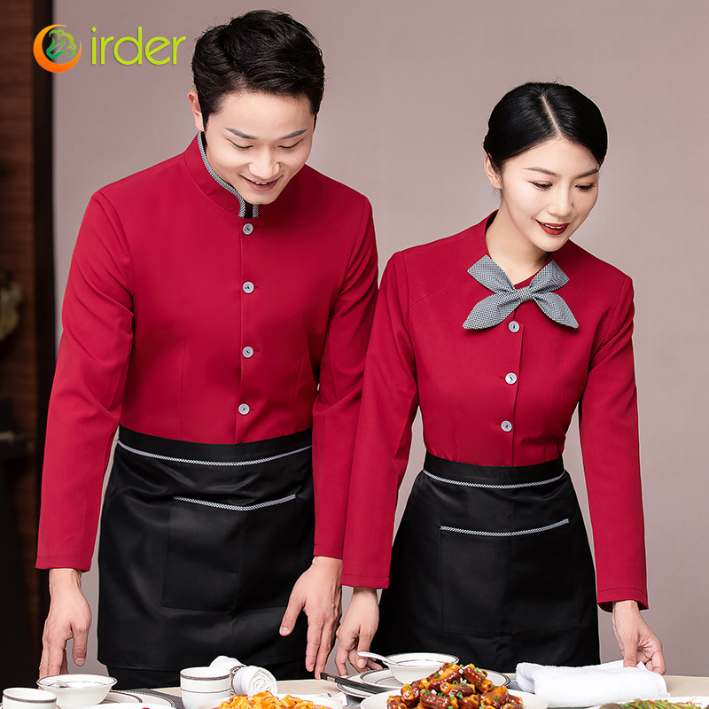Asian food restaurant service staff waiter blouse waitress uniform