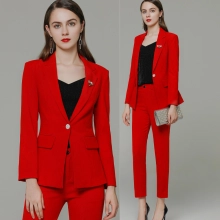 France design grace vogue easy care women pant suits uniform (blazer pant)