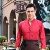 coffee bar restaurants staff uniform workwear waiter shirt waitress uniform Color waiter red shirt
