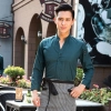 coffee bar restaurants staff uniform workwear waiter shirt waitress uniform Color waiter blish green shirt