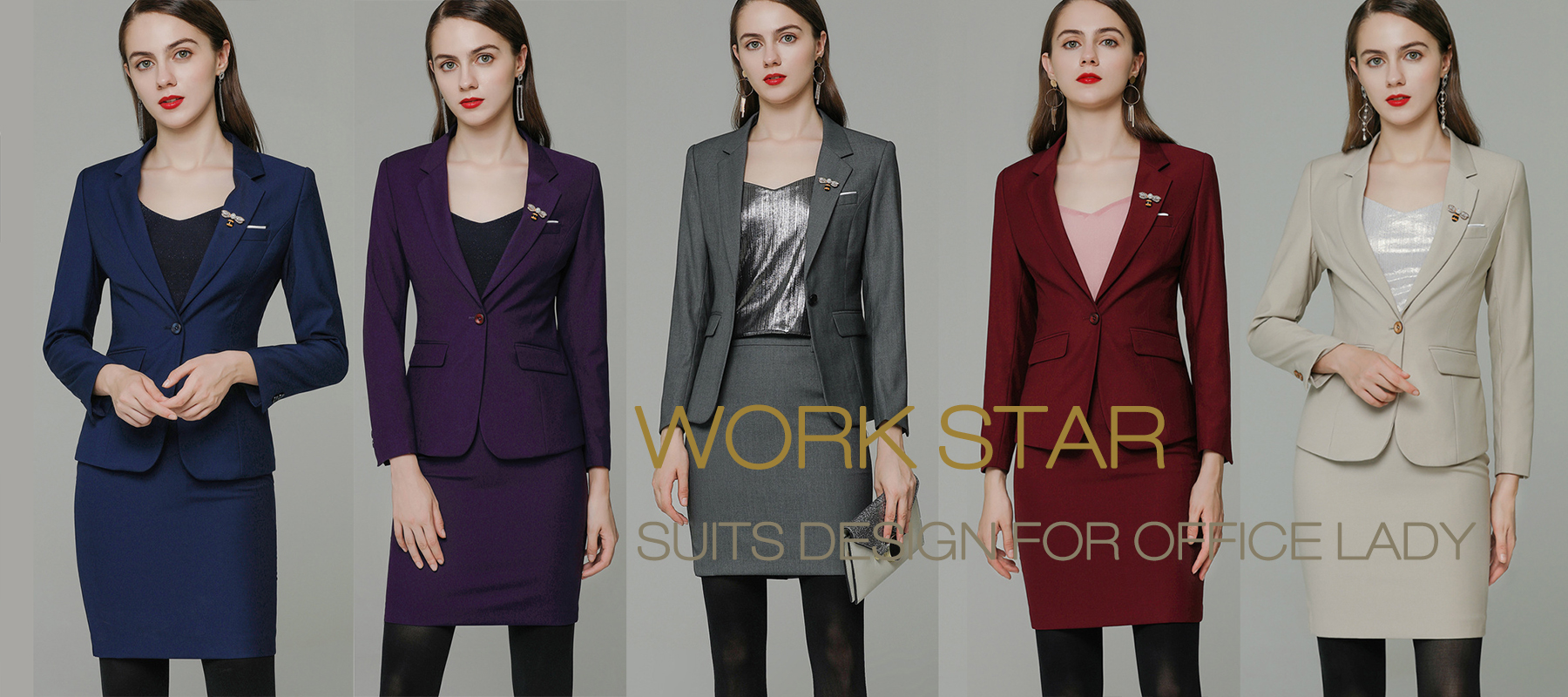 fashion white collar office women suits teacher uniform