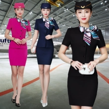 short sleeve side open flight attendant uniform jacket skirt suits