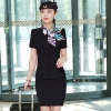 short sleeve side open flight attendant uniform jacket skirt suits