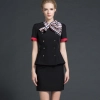 short sleeve double breasted flight attendant work uniform women suit