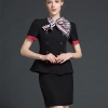 short sleeve double breasted flight attendant work uniform women suit