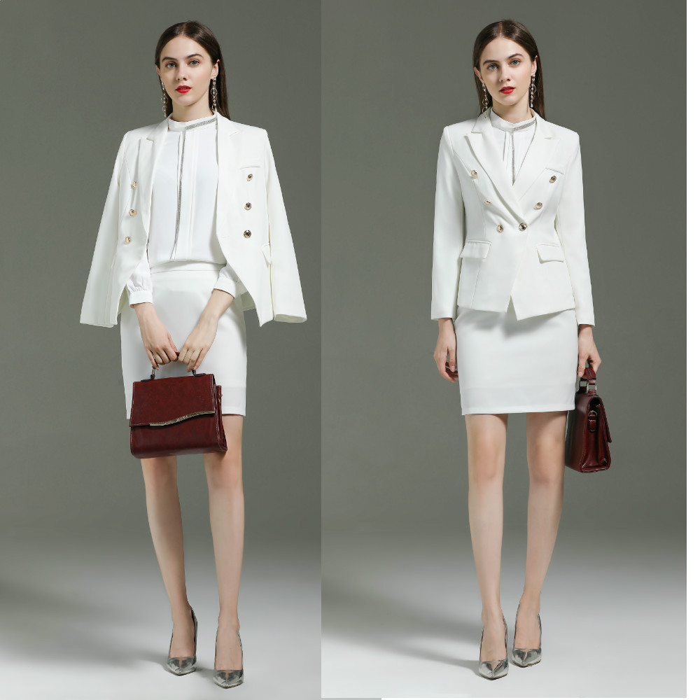 new design live steamer work suits uniform women skirt suit