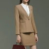 light brown business women office work suit teacher uniform