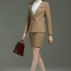 light brown business women office work suit teacher uniform