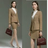 light brown business women office work suit teacher uniform