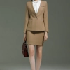 light brown business women office work suit teacher uniform