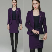 casual purple long sleeve women suits  saleswoman uniform