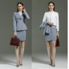 Europe style grey color fashion women interview suits sale workwear skirt suit