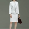 long sleeve fashion white floral printing women work suits staff clerk uniform