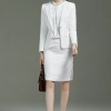 long sleeve fashion white floral printing women work suits staff clerk uniform