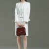 long sleeve fashion white floral printing women work suits staff clerk uniform
