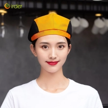 summer breathable mesh women men beret hat orange black patchwork